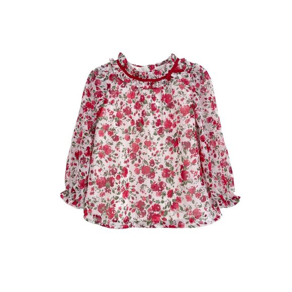 Janie and Jack Floral Chiffon Top 3 - Picture 1 of 12